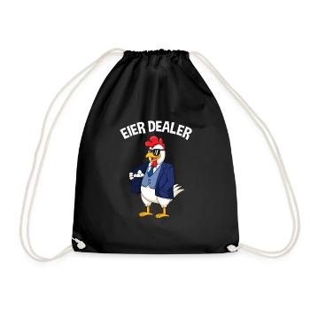 Eier Dealer Huhn Hühnerhalter Hühner - Turnbeutel - Schwarz - Vorne