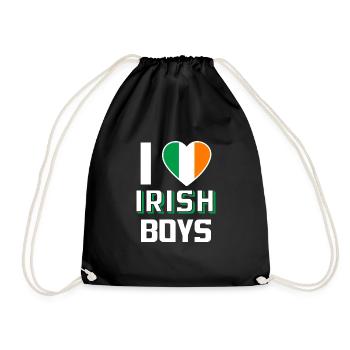 I Love Irish Boys Nationalität Irland - Turnbeutel - Schwarz - Vorne