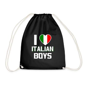 J’aime les garçons italiens Nationalité Italie - Sac de sport léger - noir - Devant