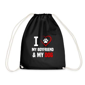 Les chiens aiment les partenaires J’aime mon petit ami et mon chien - Sac de sport léger - noir - Devant