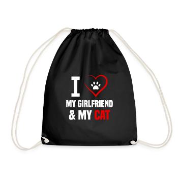 Chat Partenaire J’aime Ma copine et Mon Chat - Sac de sport léger - noir - Devant