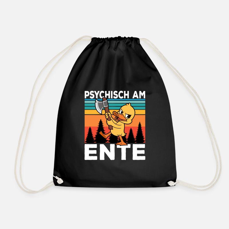 Ich Bin Am Ende Psychisch am Ente - Turnbeutel - Schwarz