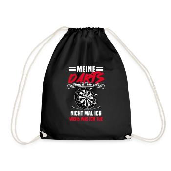 Darter Dartspieler Dartpfeile Dartscheibe Darts - Turnbeutel - Schwarz - Vorne