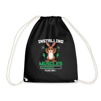 Installing Muscles Please Wait Fitness - Turnbeutel - Schwarz - Vorne