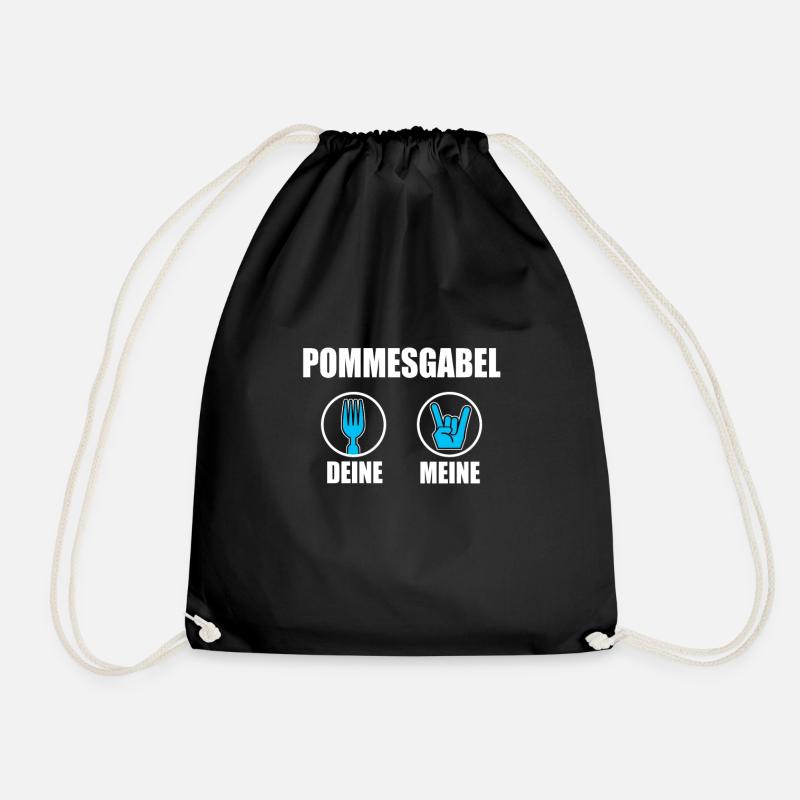 Pommesgabel....Deine .... Meine - Turnbeutel - Schwarz