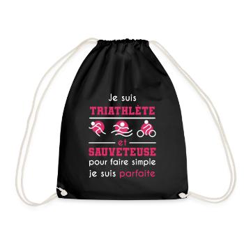 cadeau marrant triathlète sauveteuse - Sac de sport léger - noir - Devant