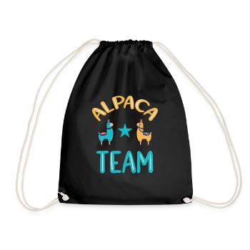 Alpaca Team Lustiges Alpaka - Turnbeutel - Schwarz - Vorne