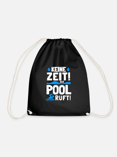 Planschbecken Swimmingpool Pool Schwimmen Geschenk - Turnbeutel - Schwarz