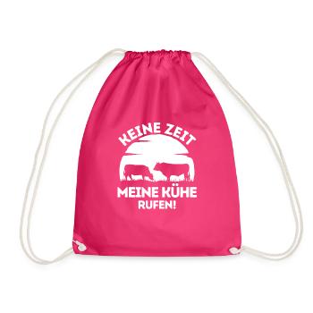 Kühe Kuh Schädel Oberteil Landwirtschaft Geschenke - Turnbeutel - Fuchsia - Vorne