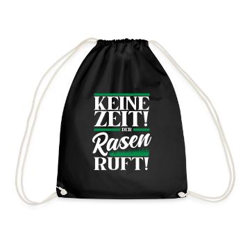 Rasenmäher Rasenpflege Platzwart Rasenflüsterer - Turnbeutel - Schwarz - Vorne