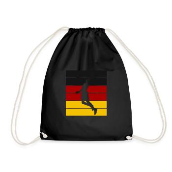 Basketball Trikot Basketballspieler Deutschland - Turnbeutel - Schwarz - Vorne