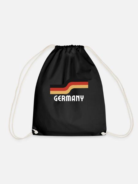 Retro Trikot Deutschland Fahne Flagge - Turnbeutel - Schwarz