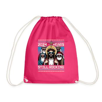 Ugly Hässlicher Weihnachtspulli Jesus Meme - Turnbeutel - Fuchsia - Vorne