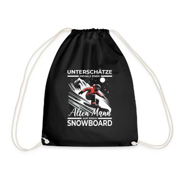 Snowboard Snowboarder Snowboarding Sternenhimmel - Turnbeutel - Schwarz - Vorne