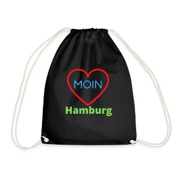 Moin Hamburg - Turnbeutel - Schwarz - Vorne