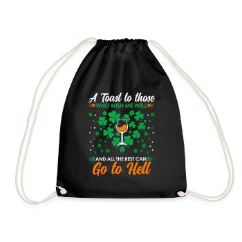 Toast cheers to all who wish me well! - Drawstring Bag - black - Front