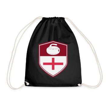 England Flag Curling Team Winter Ice Sport - Drawstring Bag - black - Front