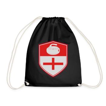 England Flag Curling Team Winter Ice Sport - Drawstring Bag - black - Front