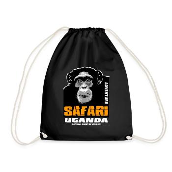 Uganda - Chimpanzees - Drawstring Bag - black - Front