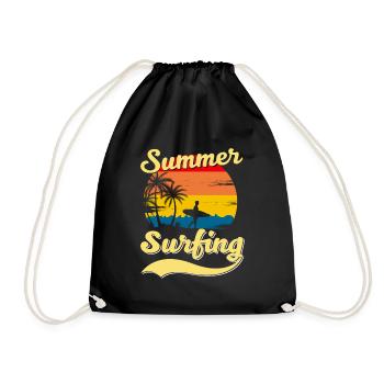 Summer Surfing Palm Beach Surfer - Turnbeutel - Schwarz - Vorne