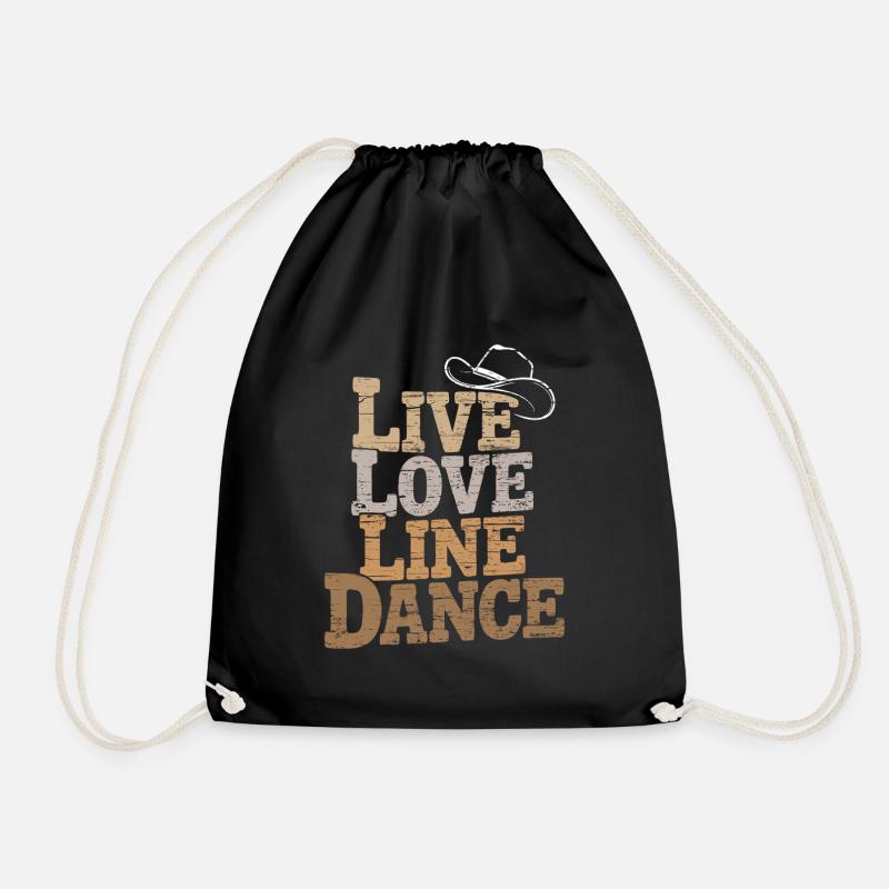 Live Love Line Dance Linedance Spass am Tanzen - Turnbeutel - Schwarz
