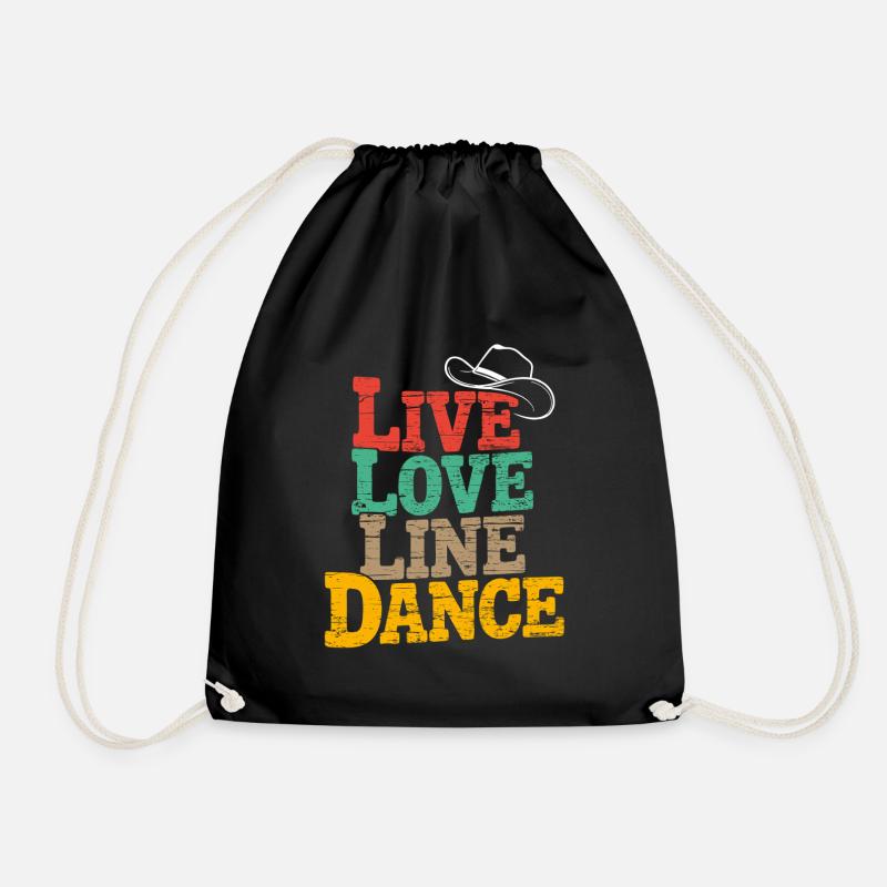 Live Love Line Dance Linedance Spass am Tanzen - Turnbeutel - Schwarz