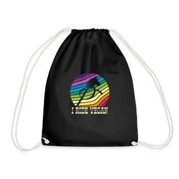 Je chevauche un cavalier amateur de cheval végétalien - Sac de sport léger - noir - Devant