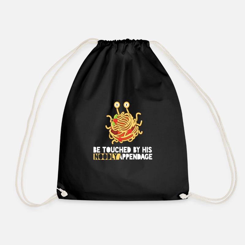 Touched By His Noodly Appendage Spaghetti Monster - Turnbeutel - Schwarz