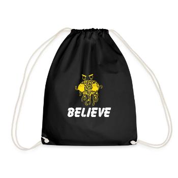 Spaghetti Monster Believe Atheist Gott Glaube - Turnbeutel - Schwarz - Vorne