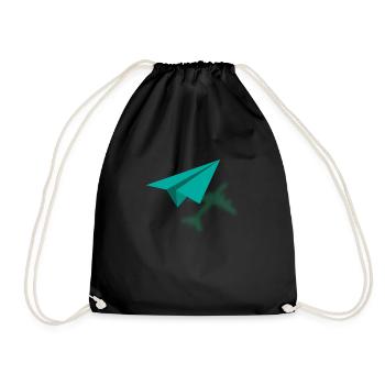 Avion en papier avion pilote amateur origami - Sac de sport léger - noir - Devant