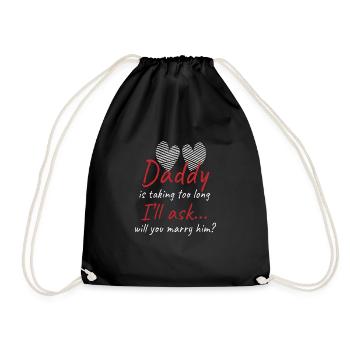 Dad takes too long wedding request - Drawstring Bag - black - Front