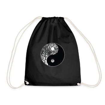 Ying Yang Meditation Relax Yoga Yogi - Drawstring Bag - black - Front