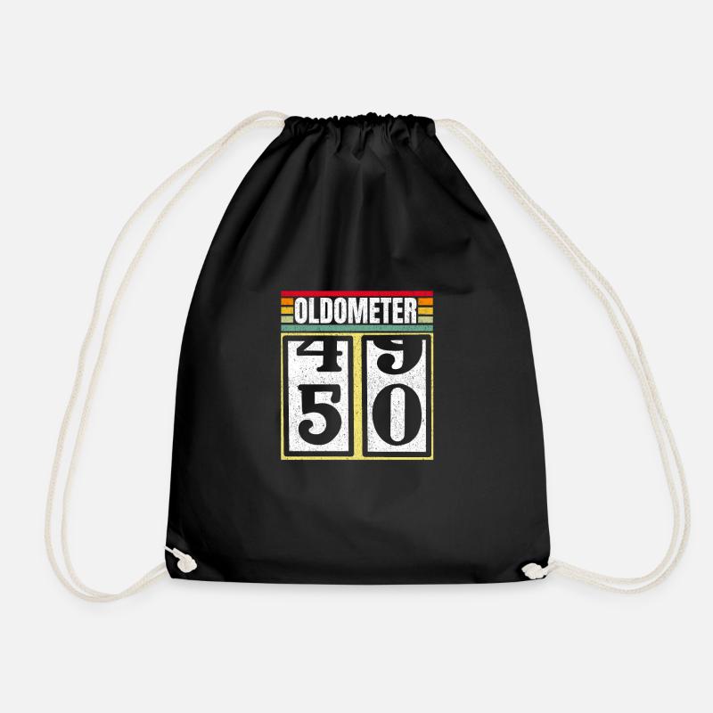 Oldometer 49 50 Lustiges Retro-Geschenk zum 50. Geburtstag - Turnbeutel - Schwarz
