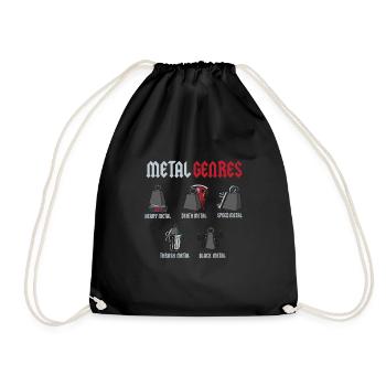 Metal Genres Rock Music Rock Hardrock - Drawstring Bag - black - Front