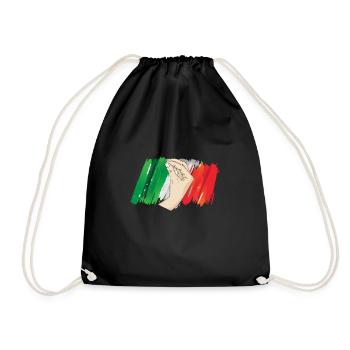 Italy Greeting Italian Italian - Drawstring Bag - black - Front