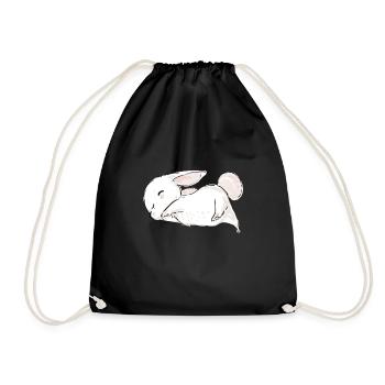 Cute Rabbit Animal Easter - Drawstring Bag - black - Front