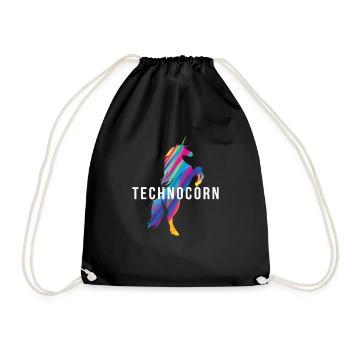 Technocorn Repeat Festival EDM Music - Drawstring Bag - black - Front