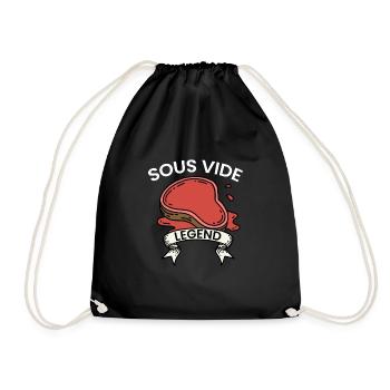 Sous Vide Legend Kochen Küche Essen Koch - Turnbeutel - Schwarz - Vorne