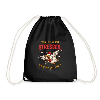 Yes, In A Bit Stressed Stress stressed - Drawstring Bag - black - Front