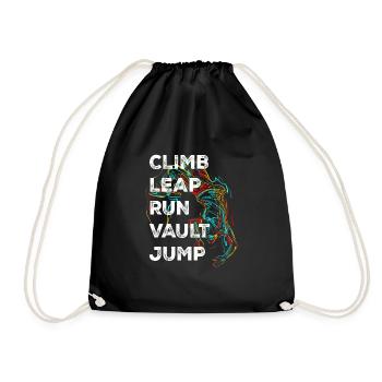 Climb LEap Run Vault Jump Parkour - Turnbeutel - Schwarz - Vorne