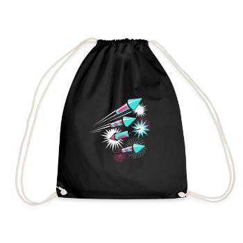 Fireworks rocket pyrotechnics New Year's Eve - Drawstring Bag - black - Front