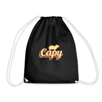 Capybara Rétro Capibara - Sac de sport léger - noir - Devant