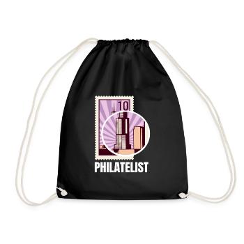 Philatelist Stamp Collection - Drawstring Bag - black - Front