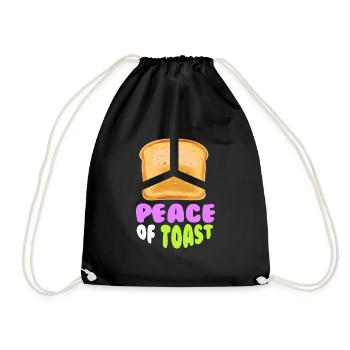 Peace Of Toast Bread Toast Breakfast - Drawstring Bag - black - Front