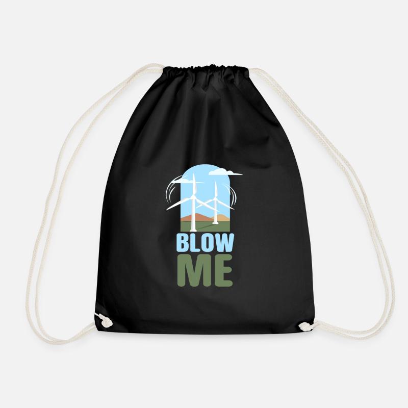 Blow Me Wind Power Wind Power - Drawstring Bag - black