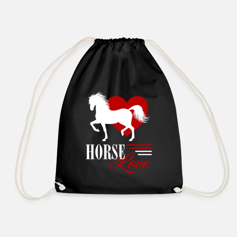 Horse Love - Drawstring Bag - black