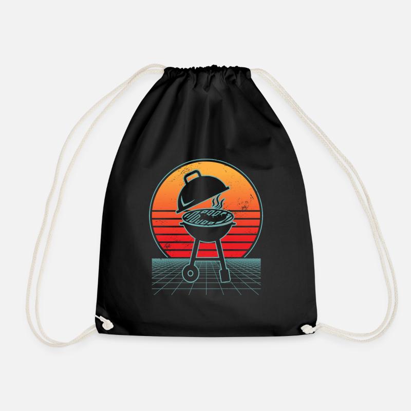 Vaporwave BBQ Lover Grilling Meat Grill Papa - Sac de sport léger - noir