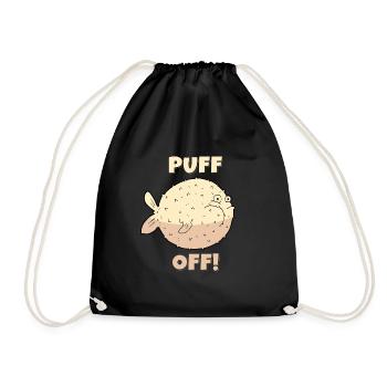 Puff Off! Kugelfisch Fisch Meer - Turnbeutel - Schwarz - Vorne