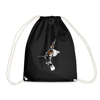 Tiger Roar Big Cat - Drawstring Bag - black - Front
