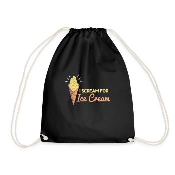 Scream For Ice Cream Eiscreme Eis - Turnbeutel - Schwarz - Vorne